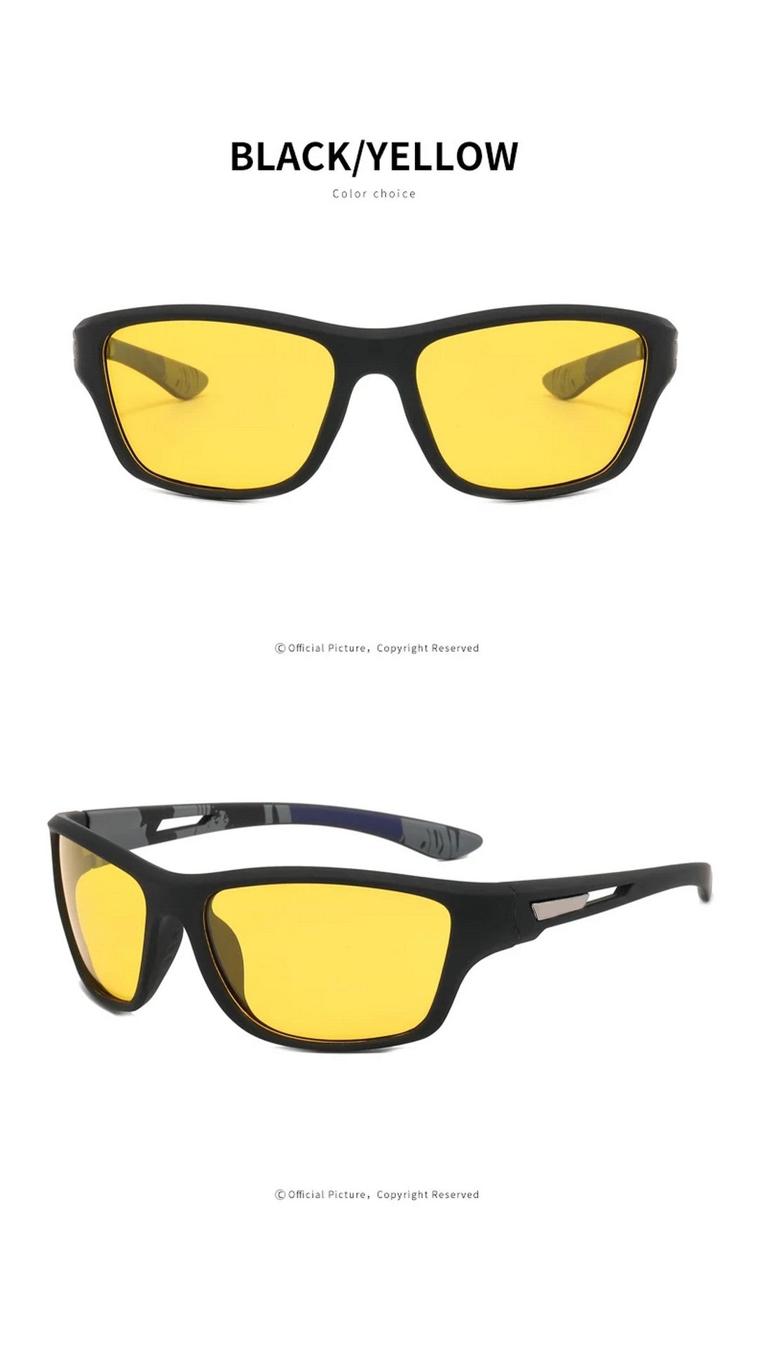 EYESafety Polarized Night Vision Glasses for Driving – Anti-Glare, Yellow-Tinted, HD Clarity