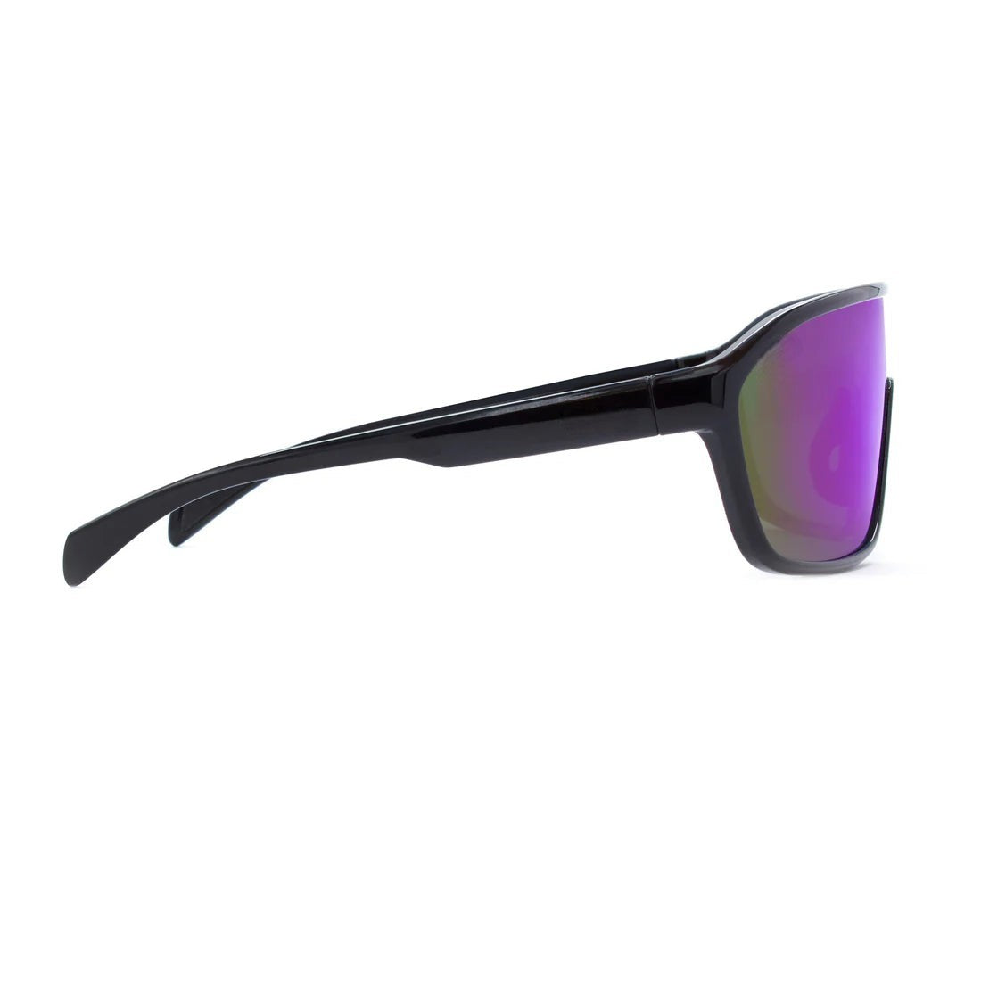 Black Polarized Sports Sunglasses Blue Mirror Lens