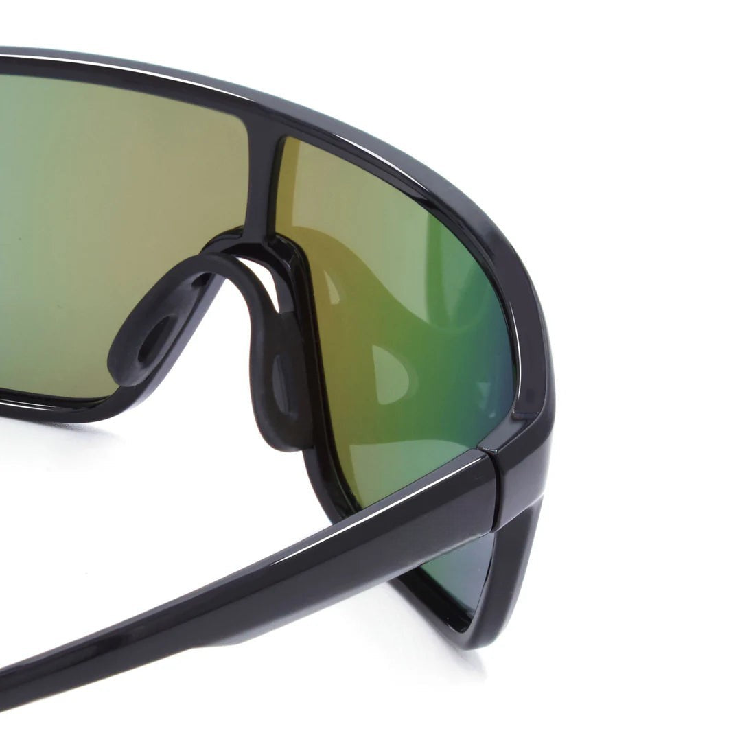 Black Polarized Sports Sunglasses Blue Mirror Lens