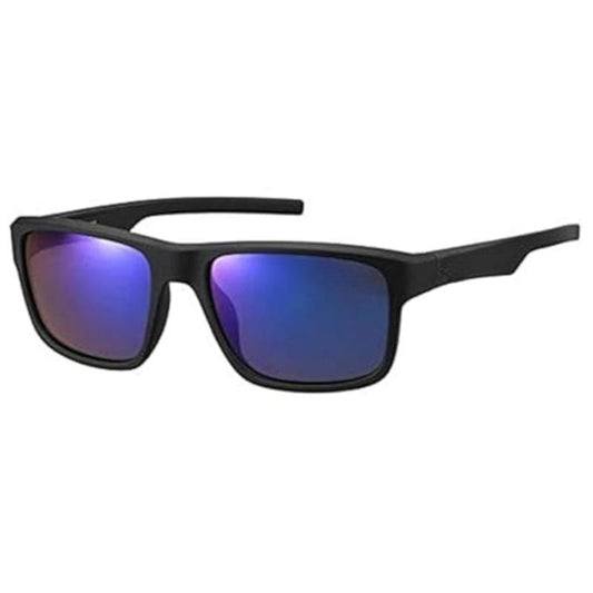 Black Frame Blue Mirrored Lens Polarized Sunglasses