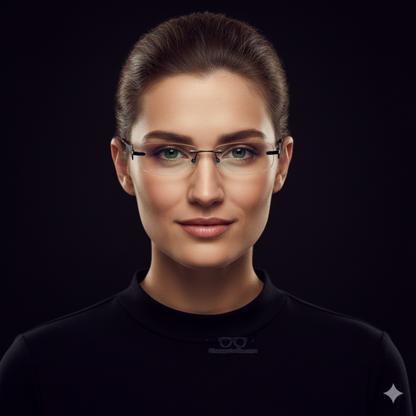 Black Rimless Computer Glasses with Anti Glare Coating CH8002BK
