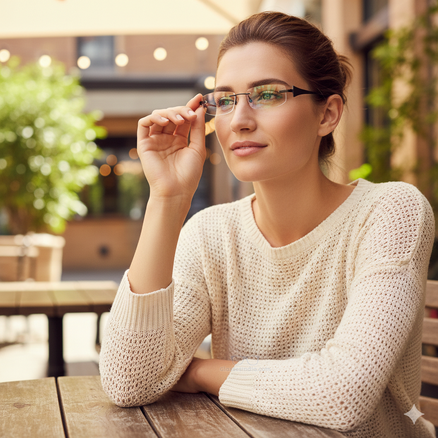 Black Rimless Computer Glasses with Anti Glare Coating CH8002BK