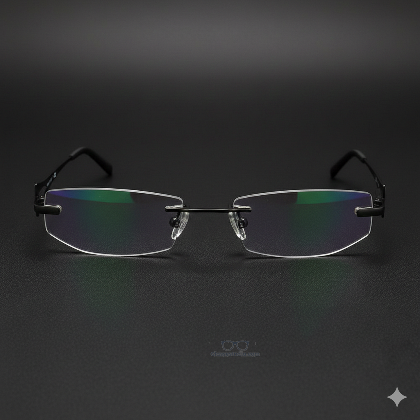 Black Rimless Computer Glasses with Anti Glare Coating CH8002BK