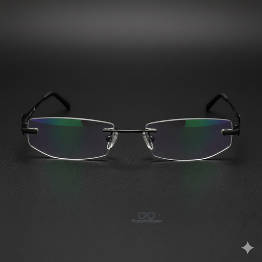 Black Rimless Computer Glasses with Anti Glare Coating CH8002BK