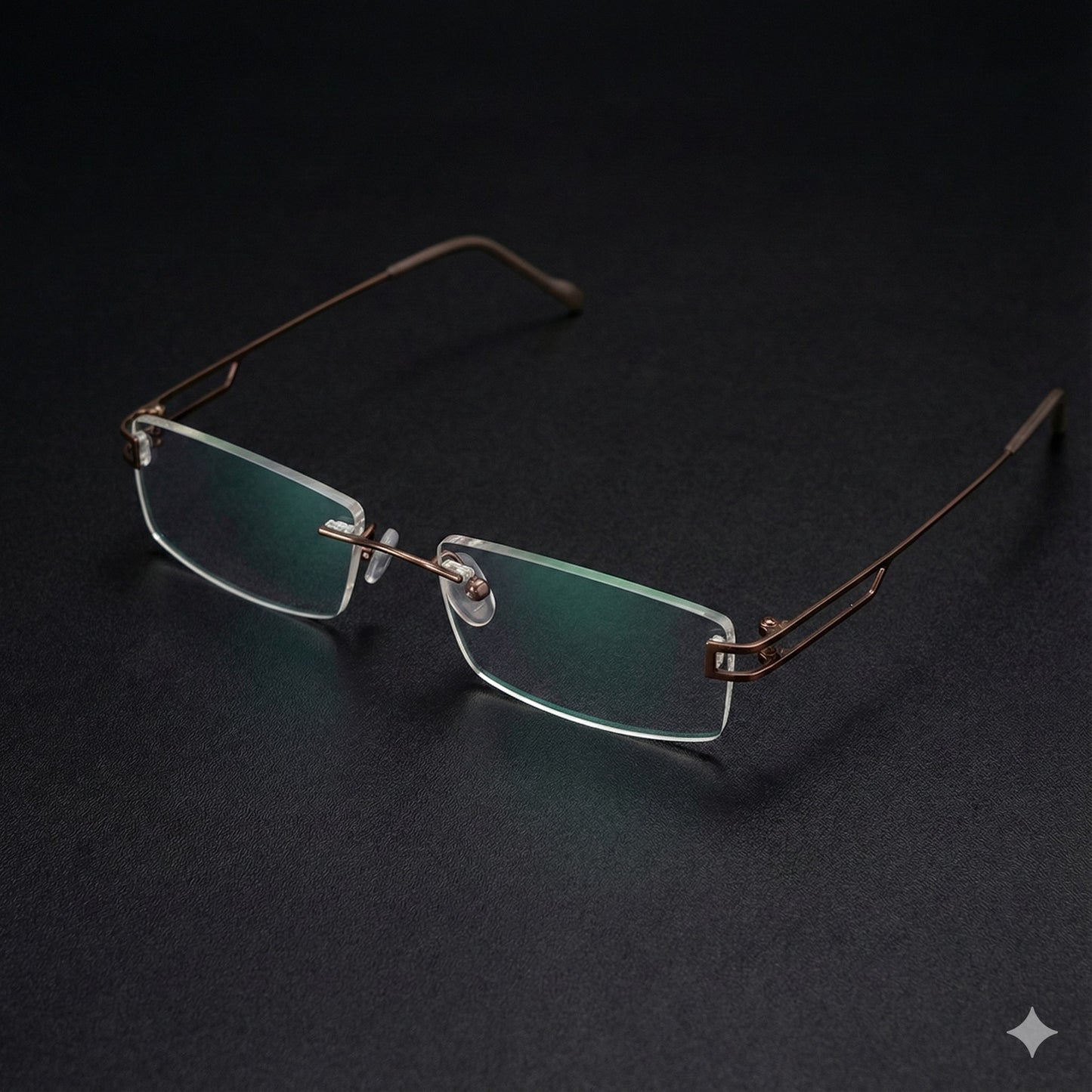 Brown Rimless Blue Light Blocker Computer Glasses Frameless Glass Frames PR5014CO