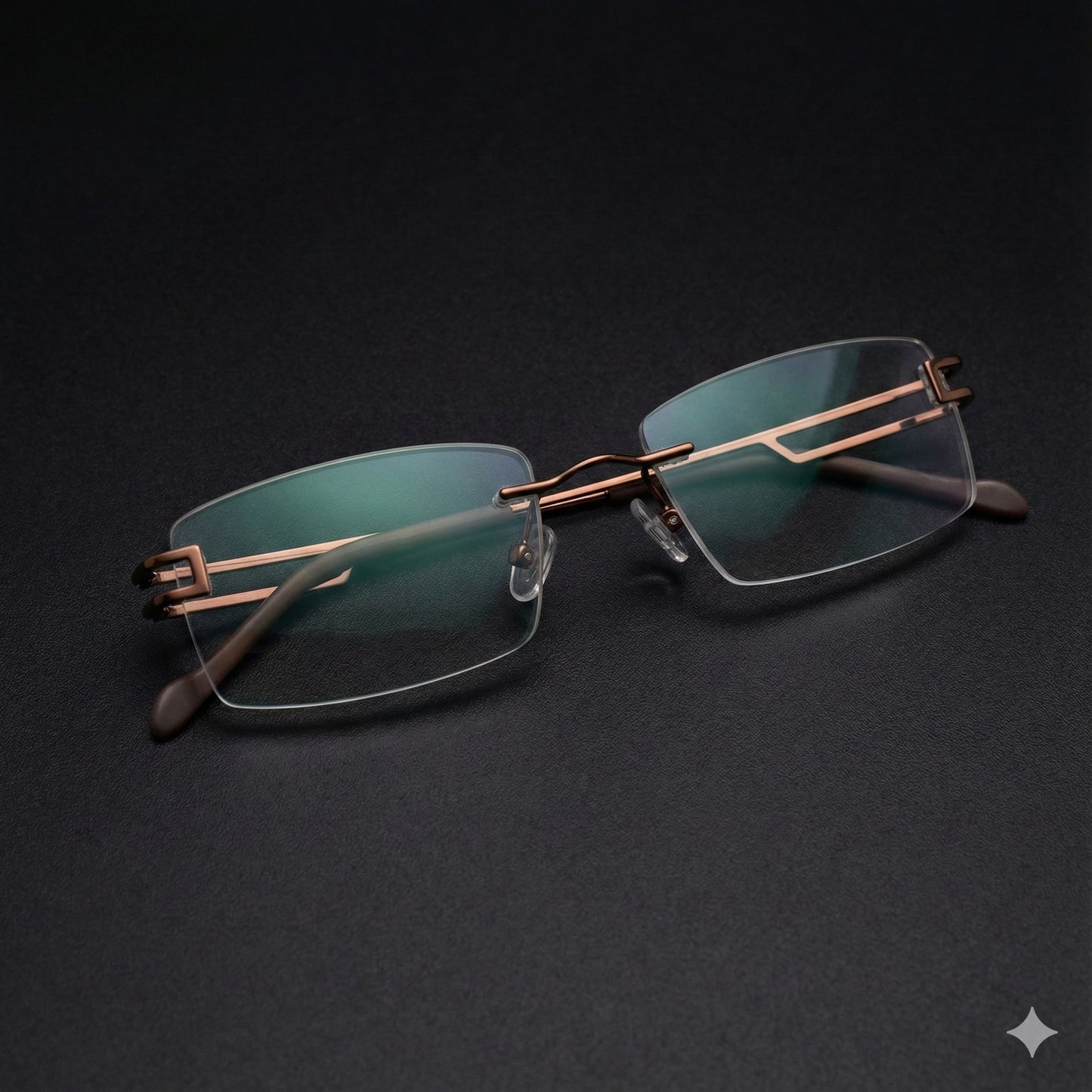 Brown Rimless Blue Light Blocker Computer Glasses Frameless Glass Frames PR5014CO