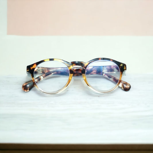 Brown Round Progressive Multifocal Reading Glasses Power +3.00
