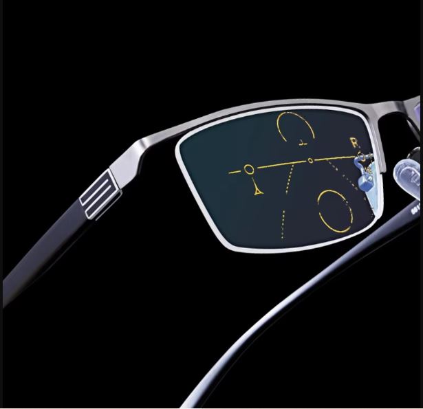 Progressive Reading Glasses with Blue Block Anti Glare Lens S1505 Gold Clear