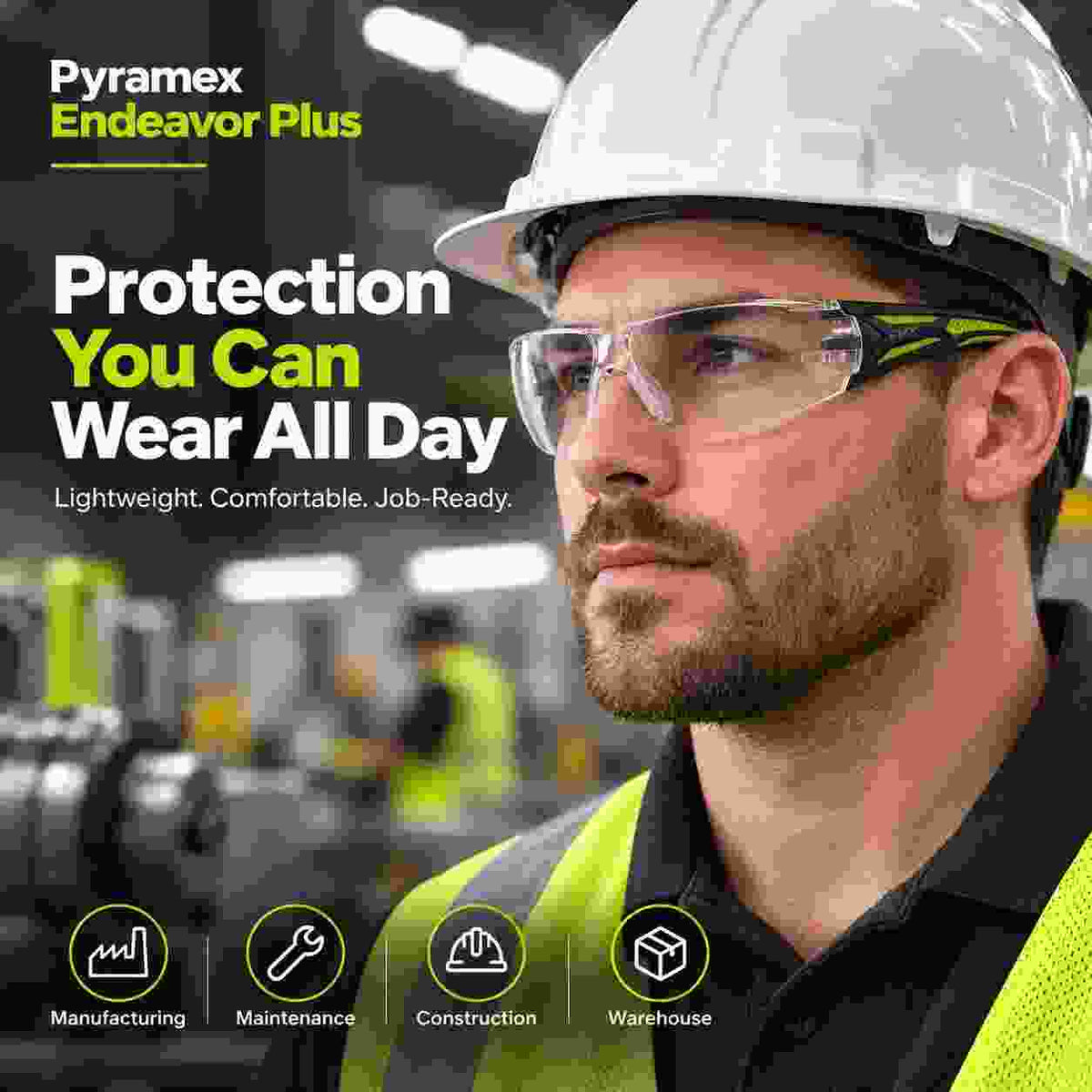 Pyramex Endeavor Plus H2X anti-fog clear safety glasses lens feature