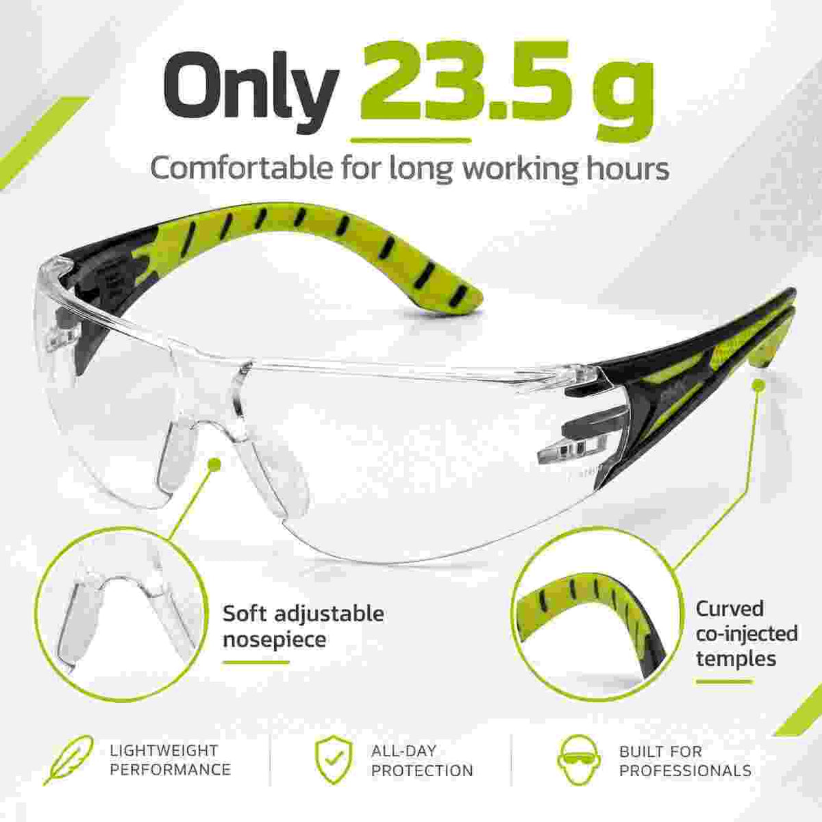 Pyramex Endeavor Plus lightweight clear anti-fog safety glasses SBGR9610ST