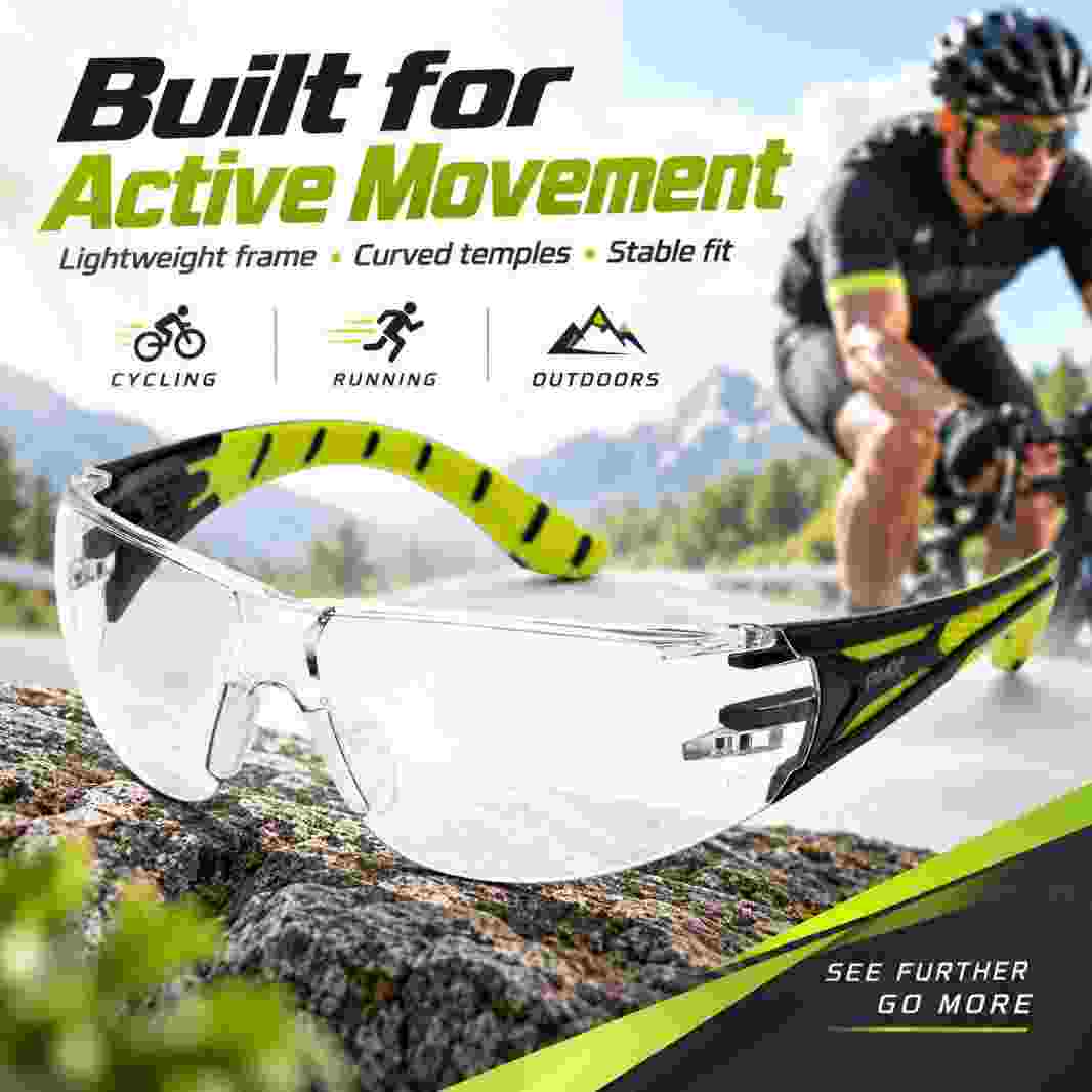 Pyramex Endeavor Plus clear sports glasses built for active movement