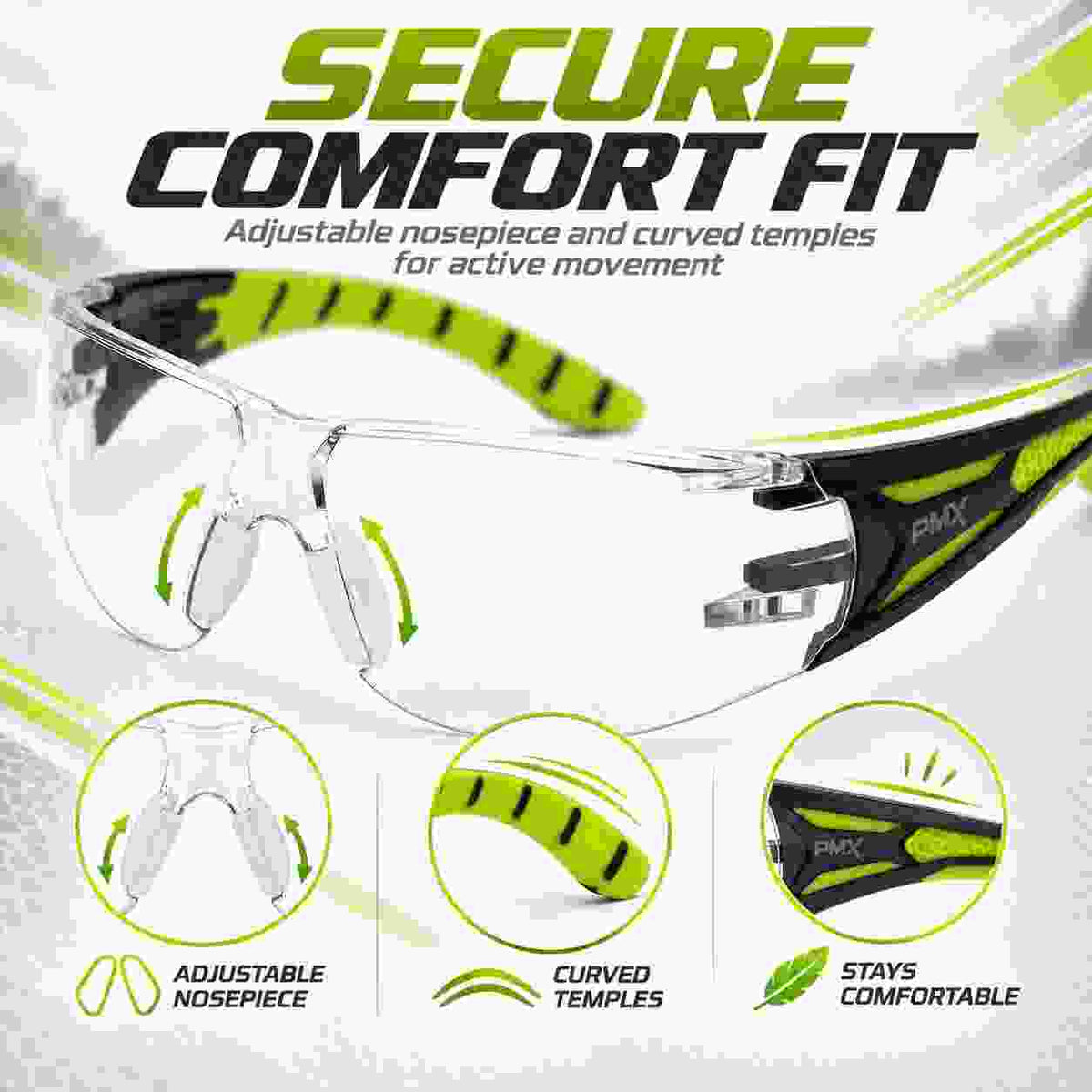Pyramex clear sports glasses for cycling running and outdoor active use