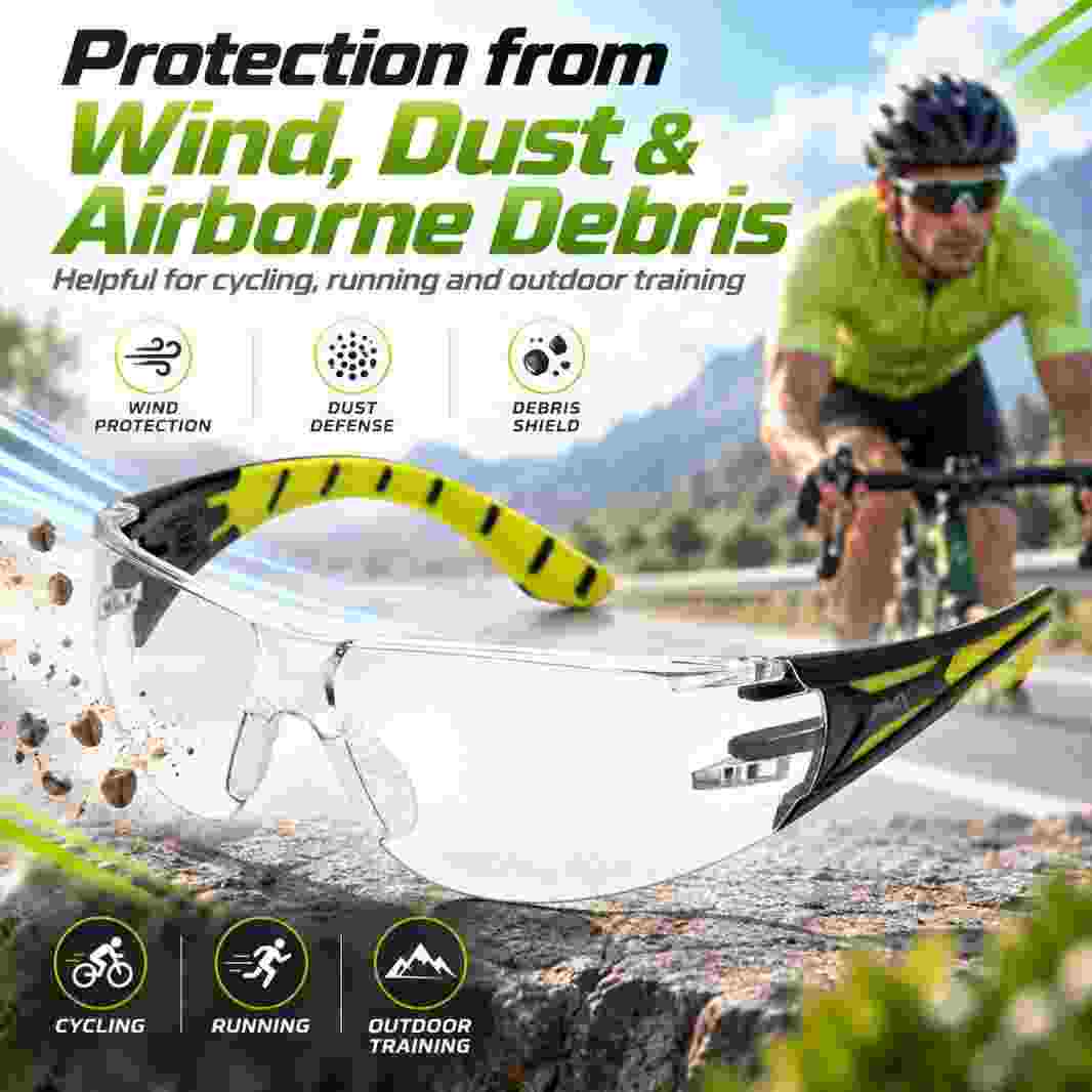 Pyramex Endeavor Plus sports glasses wind dust and airborne debris protection