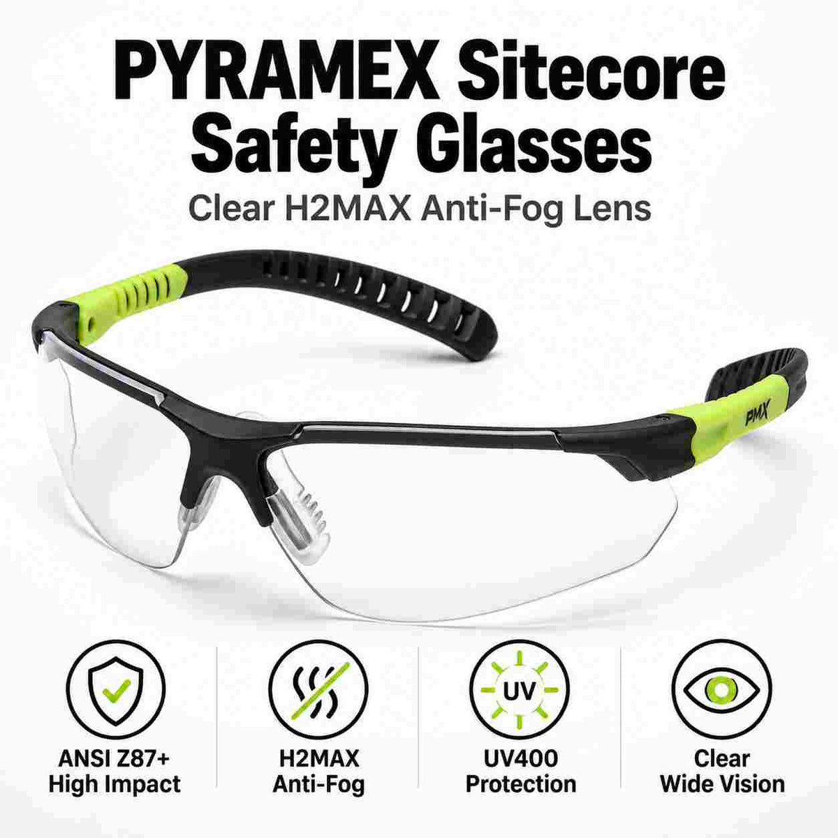 Pyramex Sitecore H2MAX anti-fog safety glasses application image 18
