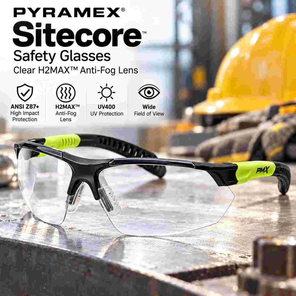 Pyramex Sitecore H2MAX anti-fog safety glasses application image 27