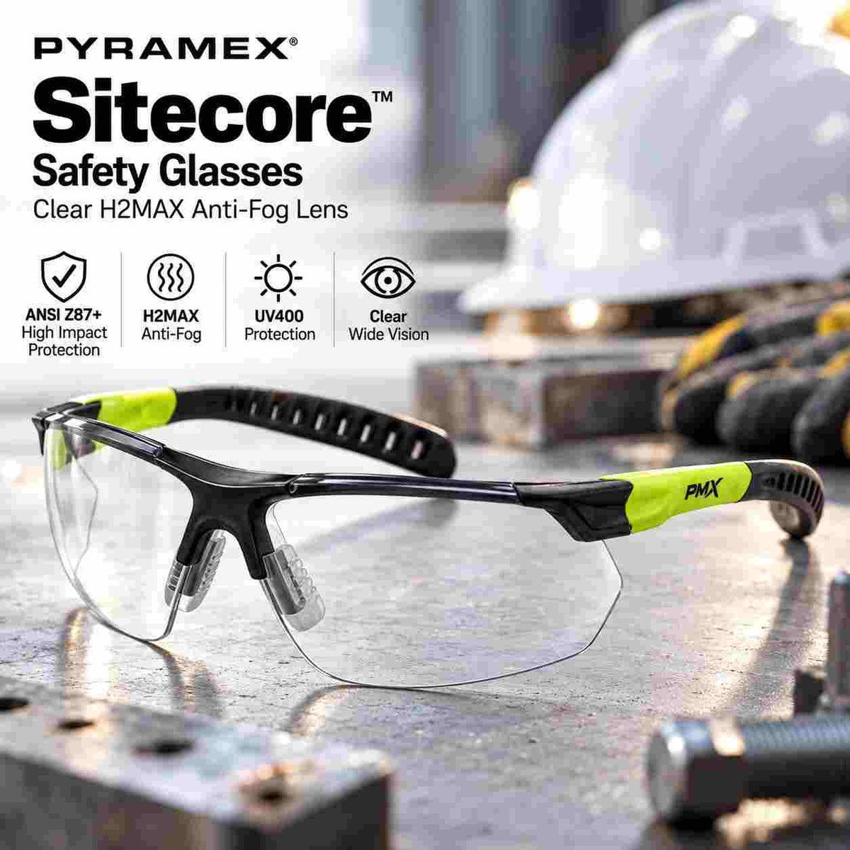Pyramex Sitecore H2MAX anti-fog safety glasses application image 21