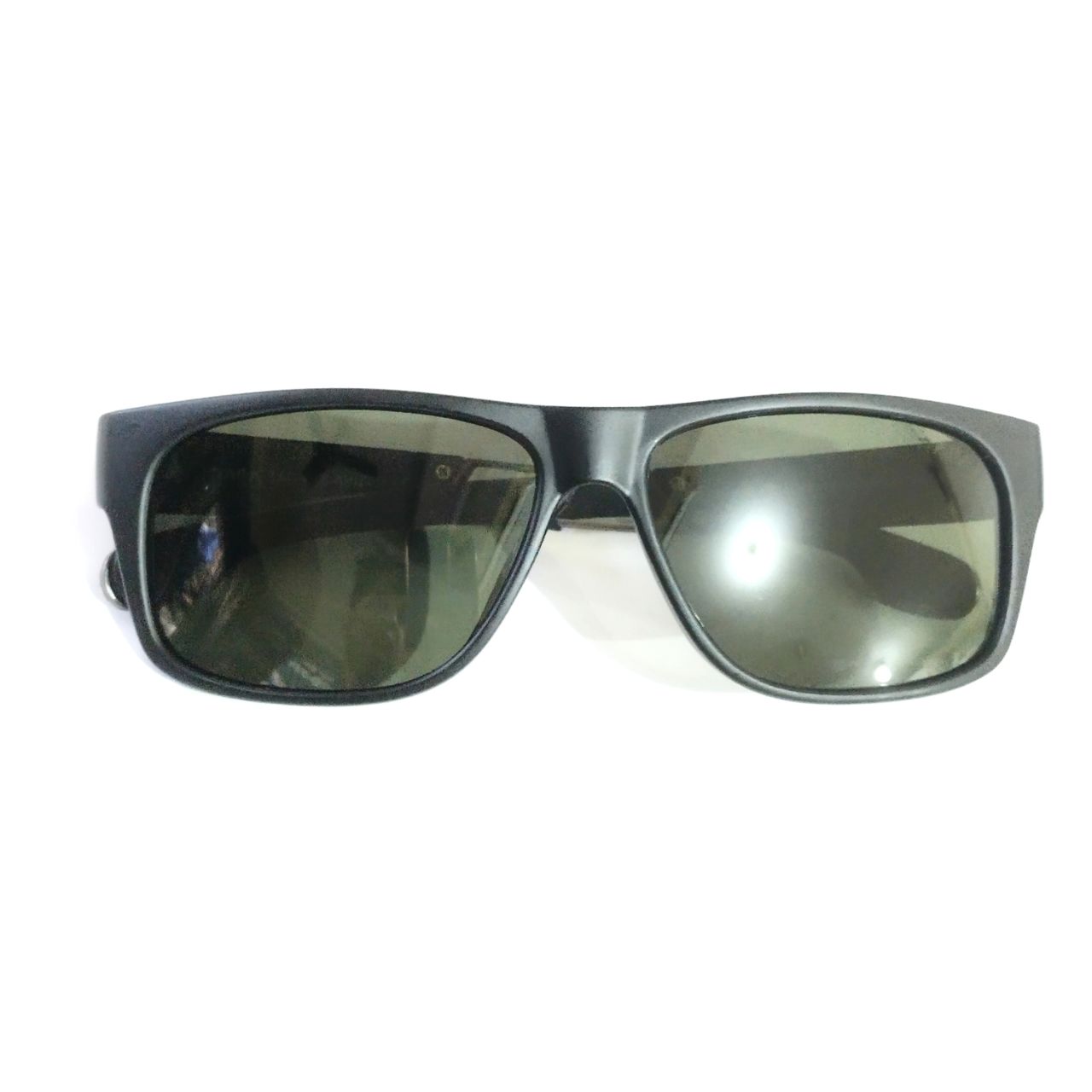 Black Frame Green Lens Classic Rectangle Polarized Sunglasses for Men and Women