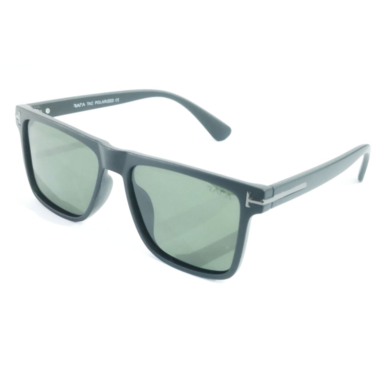 Black Frame Green Lens Classic Square Polarized Sunglasses for Men and Women