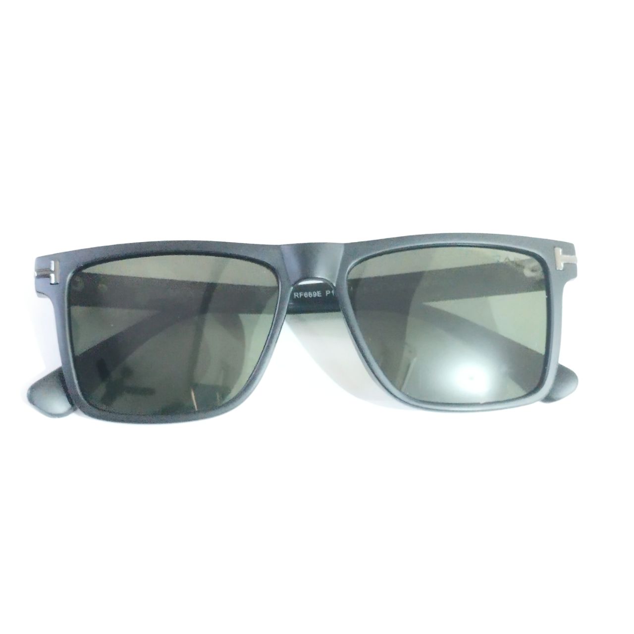 Black Frame Green Lens Classic Square Polarized Sunglasses for Men and Women