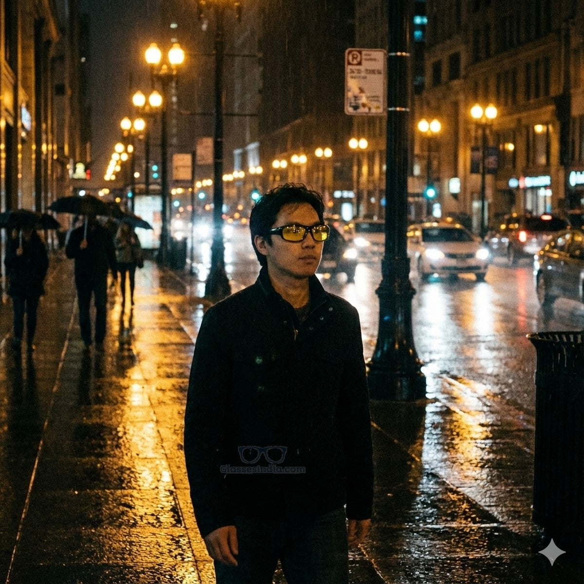 EYESafety Night Driving Glasses for Men and Women Sunglasses with HD Yellow Lens M05