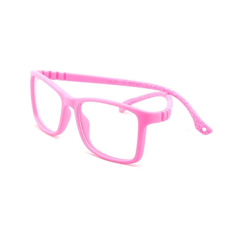 S306 pink flexible rectangle kids glasses colour variant product view