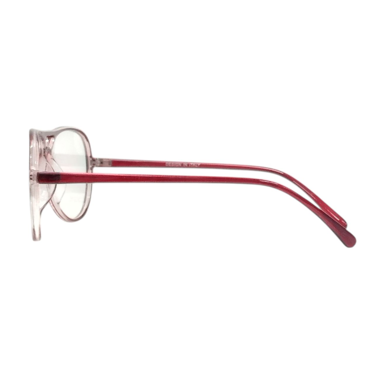 Red Pilot Style Full-Rim Eyeglasses – Temple