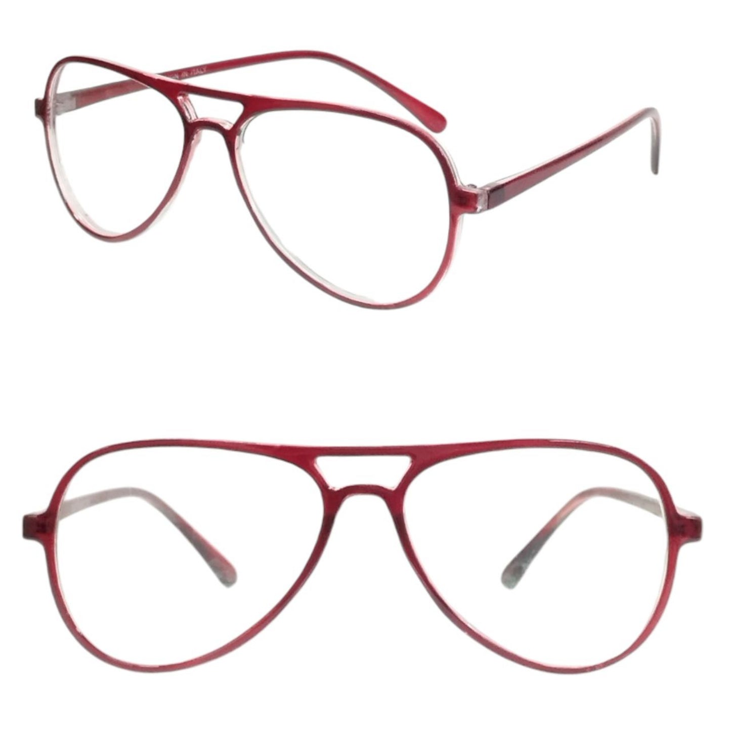 Red Pilot Style Full-Rim Eyeglasses – Stylish, Lightweight & Prescription Ready