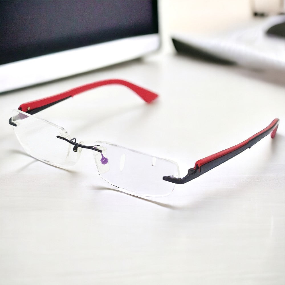 Computer Glasses Rimlessr Frame Rimless Computer Glasses with Anti Glare Coating 35081 – Glasses India ...