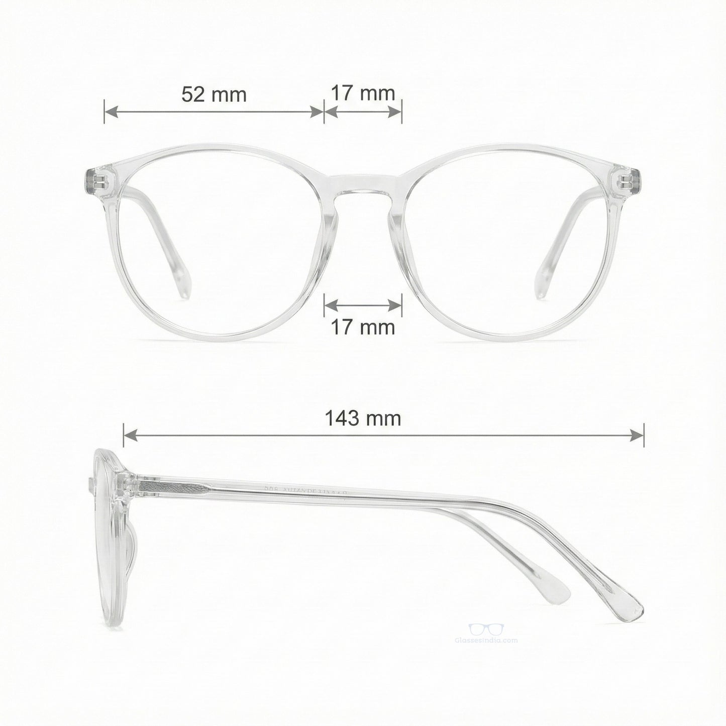 ARTView Clear Round Transparent Glasses for Men and Women M8555 C6