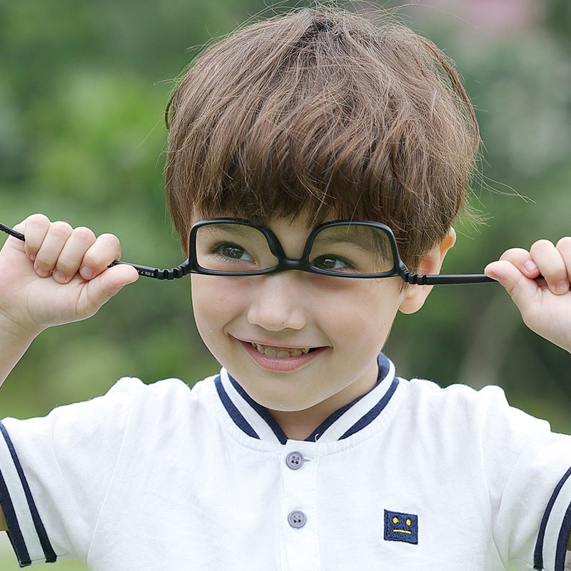 S306 flexible kids optical frame close-up showing bridge and temple design