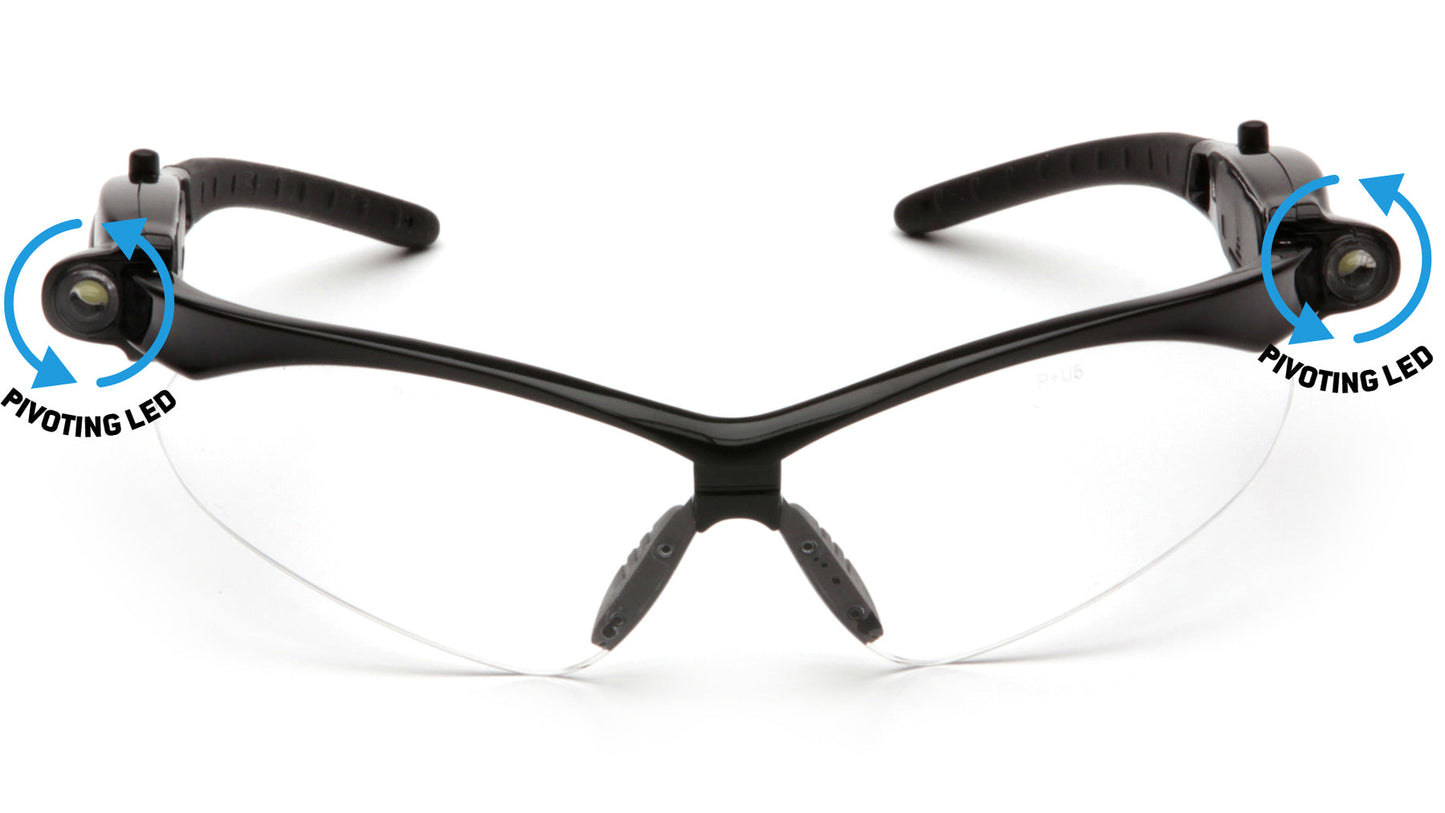 Pyramex PMXTREME Black frame Clear Lens with LED Temples