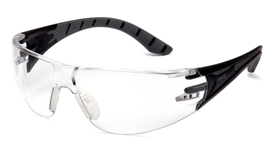 Pyramex Endeavor Plus Frameless Eyewear Safety Glass Clear Anti-Fog Lens Black/Gray Frame