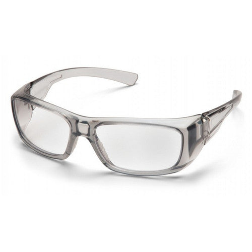 Pyramex Safety Glasses SG7910DRX Emerge Gray Frame Clear Lens Safety Glasses Rxable