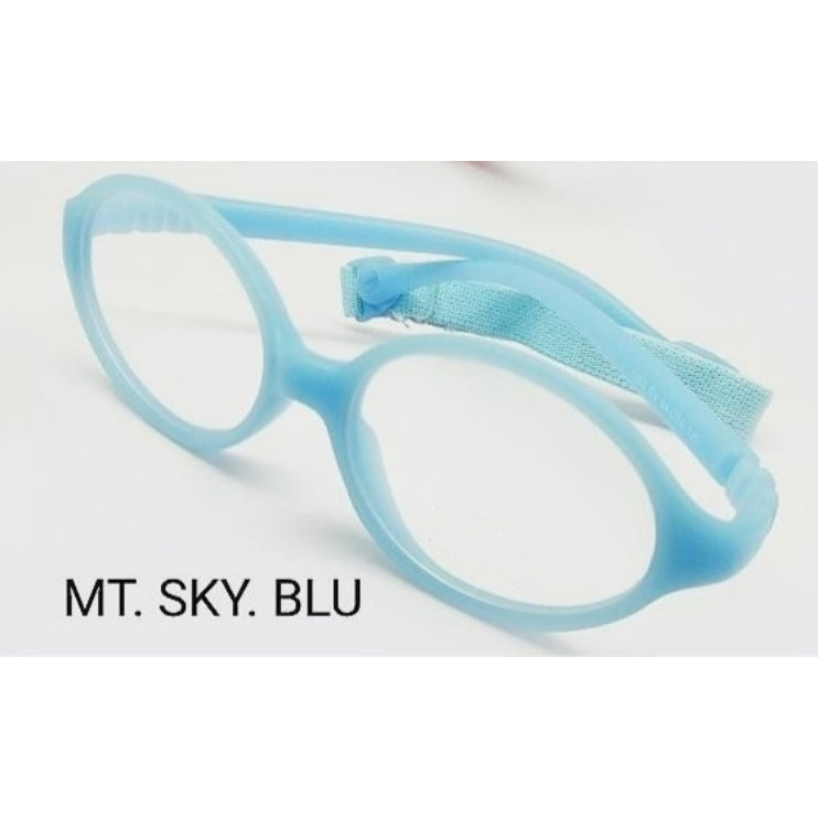 Sky Blue Trendy Kids Flexible Unbreakable Glasses with Blue Light Filter Lenses 1202