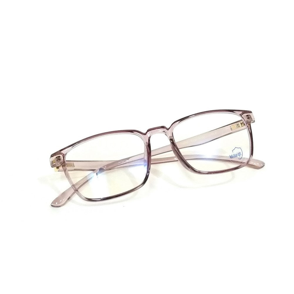Transparent Purple Rectangle Progressive Multifocal Reading Glasses