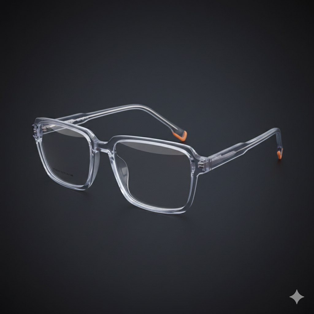 ARTView Transparent Grey Rectangle Spectacle Frame for Men & Women