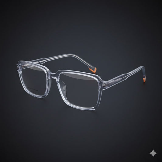 ARTView Transparent Grey Rectangle Spectacle Frame for Men & Women