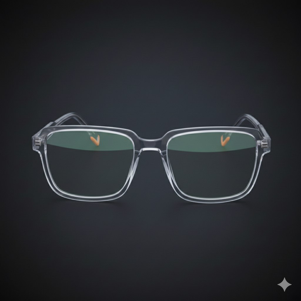 ARTView Transparent Grey Rectangle Spectacle Frame for Men & Women