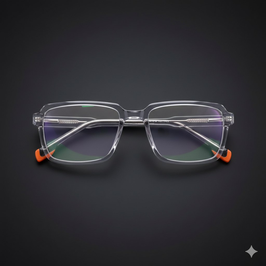 ARTView Transparent Grey Rectangle Spectacle Frame for Men & Women