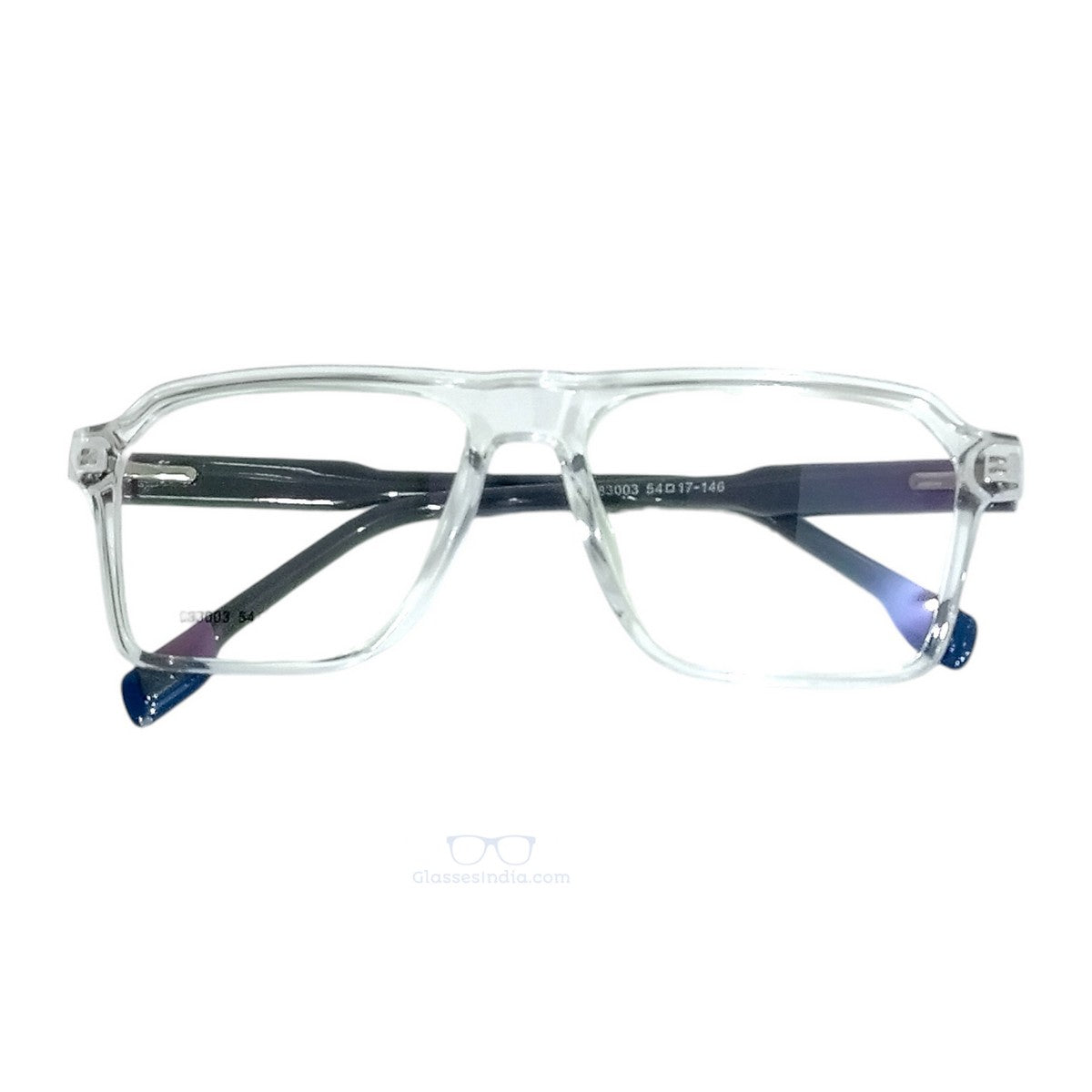 ARTView Transparent Rectangle Spectacle Frame for Men & Women – Model 983003 (54-17-146)