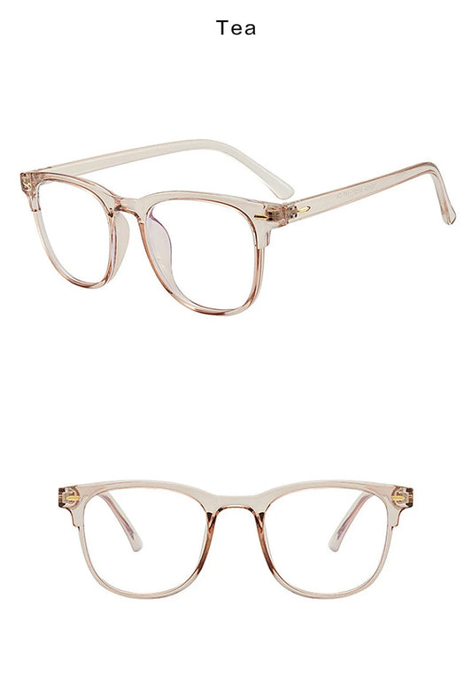 Transparent Tea-Tinted Progressive Multifocal Reading Glasses