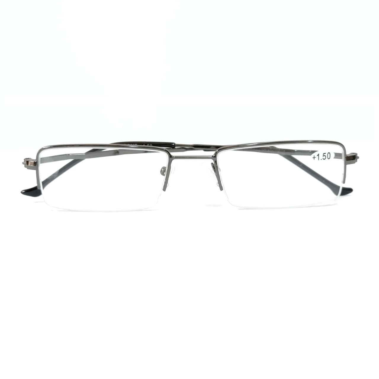 Products Ultra Light Weight Metal Supra Grey Reading Glasses Front