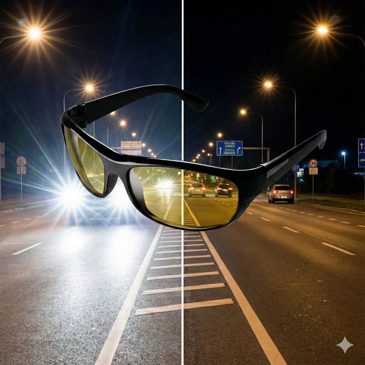 EYESafety Night Driving Glasses for Men and Women Sunglasses with HD Yellow Lens M05