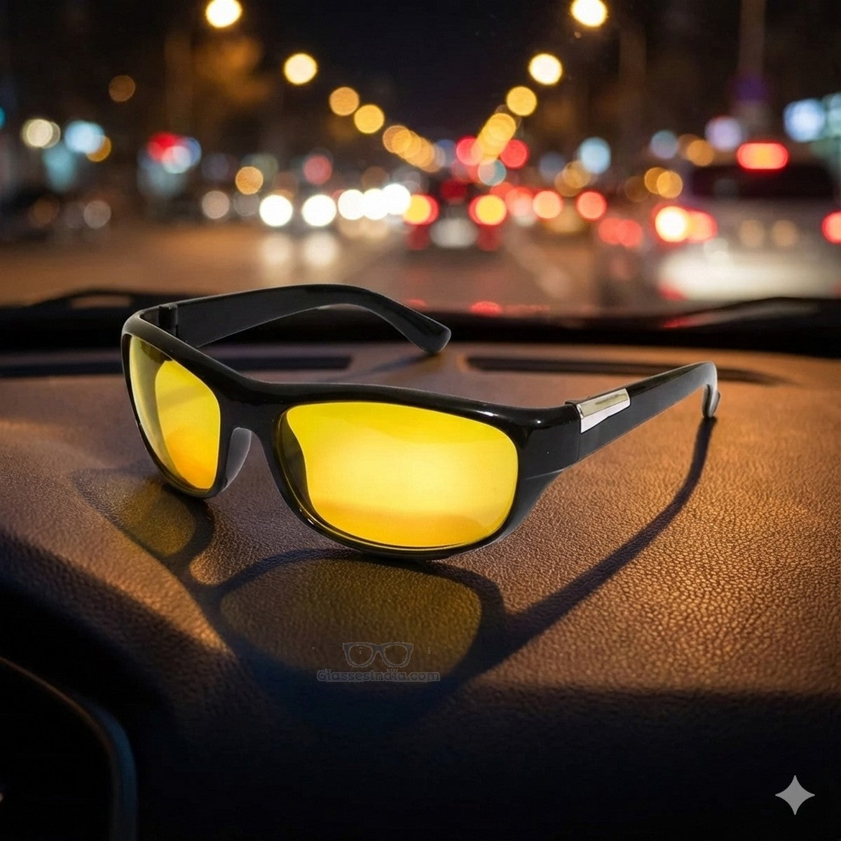 EYESafety Night Driving Glasses for Men and Women Sunglasses with HD Yellow Lens M05