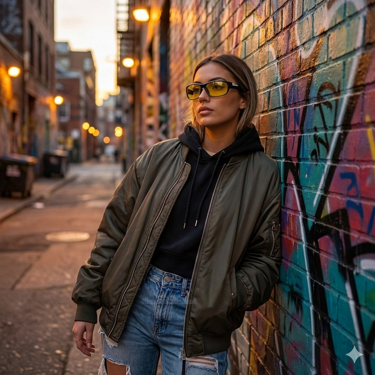 EYESafety Night Driving Glasses for Men and Women Sunglasses with HD Yellow Lens M05