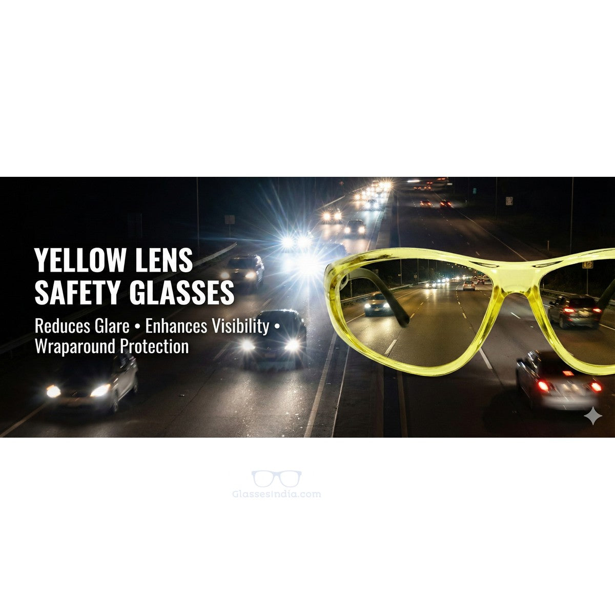 Wraparound Night Riding Sunglasses for Cyclists