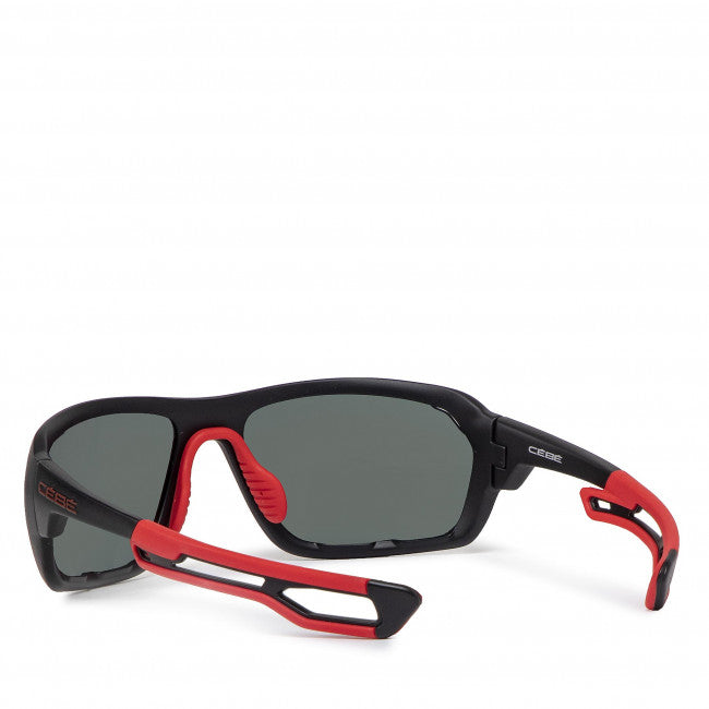 MATT BLACK RED Wraparound Sports Cycling Sunglasses