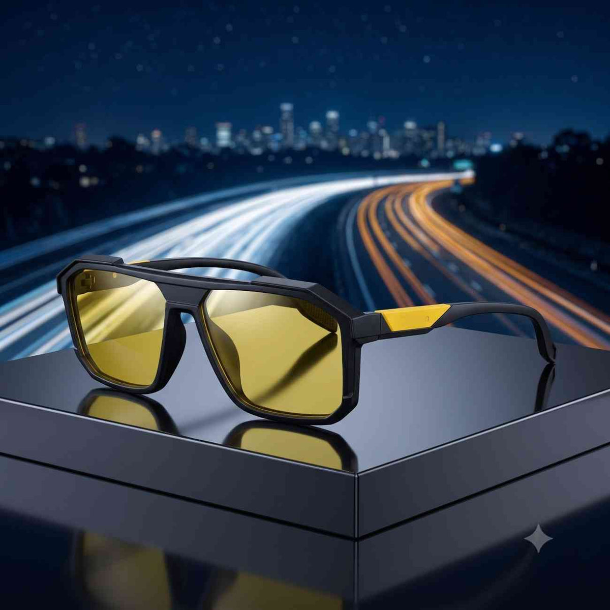 Black and yellow polarized sunglasses RV008
