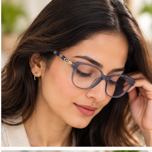 Zoe Miller ZMA 9086 blue grey acetate eyeglasses — additional studio or lifestyle gallery image 4