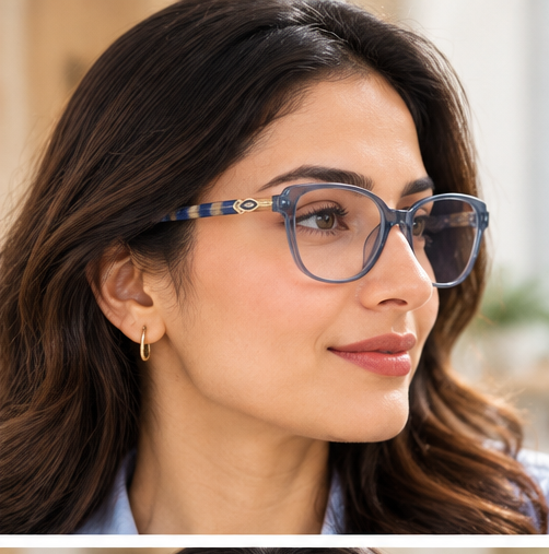 Zoe Miller ZMA 9086 blue grey acetate eyeglasses — additional studio or lifestyle gallery image 5
